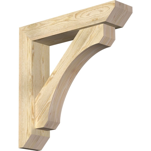 Ekena Millwork Legacy Slat Rough Sawn Bracket w/ Offset Brace, Douglas Fir, 6"W x 28"D x 28"H BKT0604X28X28LEC06RDF - main